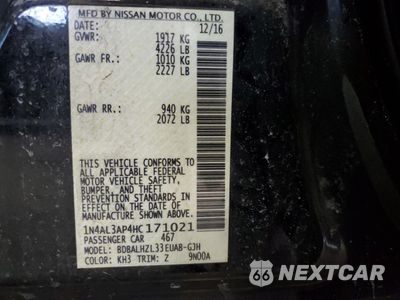Zdjęcie 13 z 13 samochodu: 2017 NISSAN ALTIMA 2.5 VIN:1N4AL3AP4HC171021 - miniatura