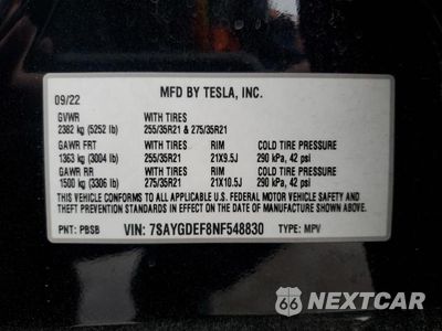 Zdjęcie 12 z 12 samochodu: 2022 TESLA MODEL Y VIN:7SAYGDEF8NF548830 - miniatura