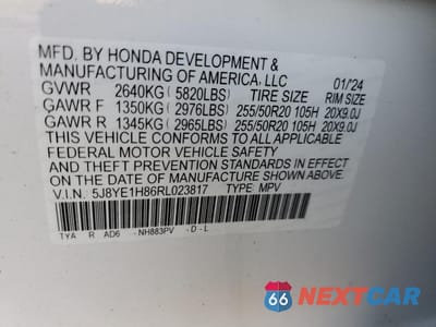 Zdjęcie 12 z 13 samochodu: 2024 ACURA MDX ADVANCE VIN:5J8YE1H86RL023817 - miniatura