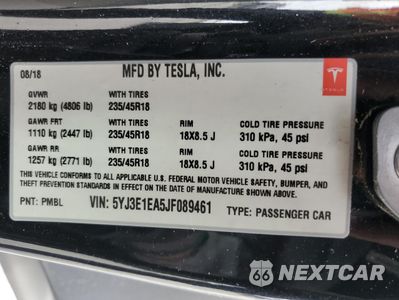 Zdjęcie 12 z 12 samochodu: 2018 TESLA MODEL 3 VIN:5YJ3E1EA5JF089461 - miniatura