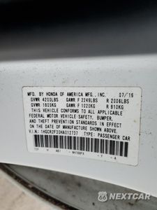 Zdjęcie 15 z 15 samochodu: 2017 HONDA ACCORD LX VIN:1HGCR2F30HA012737 - miniatura
