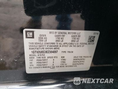 Zdjęcie 14 z 14 samochodu: 2014 GMC SIERRA K1500 SLE VIN:1GTV2UEC0EZ384097 - miniatura