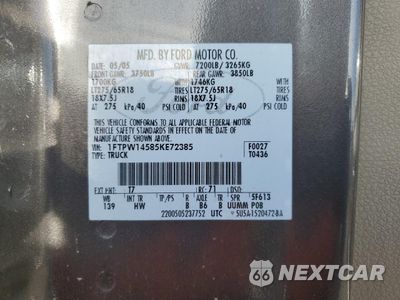 Zdjęcie 14 z 14 samochodu: 2005 FORD F150 SUPERCREW VIN:1FTPW14585KE72385 - miniatura