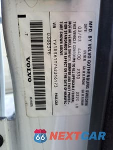 Zdjęcie 12 z 12 samochodu: 2004 VOLVO S60 VIN:YV1RS61T742316173 - miniatura