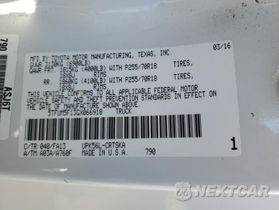 Zdjęcie 12 z 13 samochodu: 2016 TOYOTA TUNDRA DOUBLE CAB SR VIN:5TFUM5F13GX066918 - miniatura
