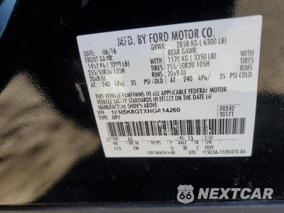 Zdjęcie 15 z 16 samochodu: 2017 FORD EXPLORER SPORT VIN:1FM5K8GTXHGA14260 - miniatura