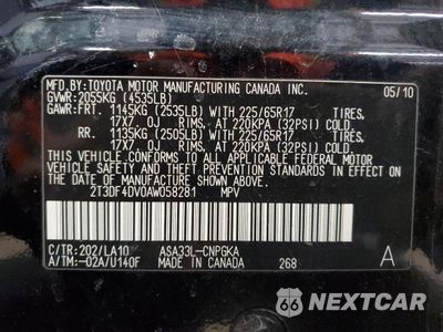 Zdjęcie 13 z 13 samochodu: 2010 TOYOTA RAV4 LIMITED VIN:2T3DF4DV0AW058281 - miniatura