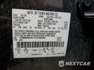 Zdjęcie 15 z 16 samochodu: 2020 FORD EXPLORER XLT VIN:1FMSK8DH7LGC88592 - miniatura