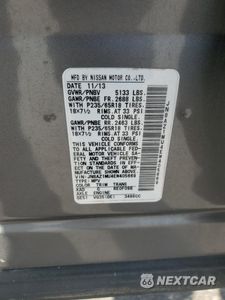 Zdjęcie 15 z 15 samochodu: 2014 NISSAN MURANO S VIN:JN8AZ1MU4EW405669 - miniatura