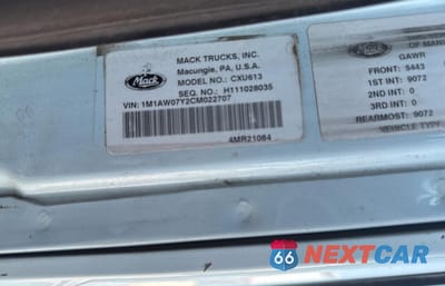 Zdjęcie 10 z 11 samochodu: 2012 MACK 600 CXU600 VIN:1M1AW07Y2CM022707 - miniatura