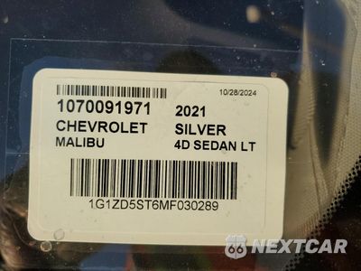 Zdjęcie 12 z 12 samochodu: 2021 CHEVROLET MALIBU LT VIN:1G1ZD5ST6MF030289 - miniatura
