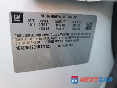 Zdjęcie 12 z 12 samochodu: 2017 BUICK LACROSSE PREFERRED VIN:1G4ZN5SS0HU171125 - miniatura