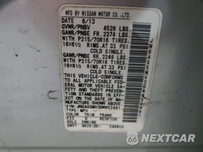Zdjęcie 13 z 13 samochodu: 2013 NISSAN ROGUE S VIN:JN8AS5MV3DW652491 - miniatura
