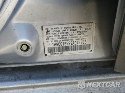 Zdjęcie 14 z 14 samochodu: 2002 HONDA ACCORD EX VIN:1HGCG16522A075766 - miniatura