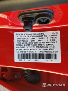 Zdjęcie 12 z 12 samochodu: 2016 HONDA CIVIC EX VIN:2HGFC2F71GH545519 - miniatura