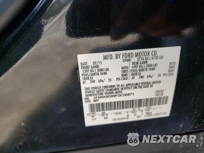Zdjęcie 13 z 13 samochodu: 2015 FORD EXPLORER XLT VIN:1FM5K8D89FGC00871 - miniatura