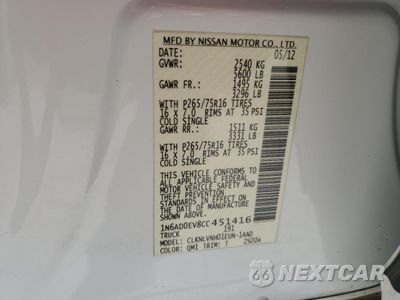 Zdjęcie 12 z 12 samochodu: 2012 NISSAN FRONTIER S VIN:1N6AD0EV8CC451416 - miniatura
