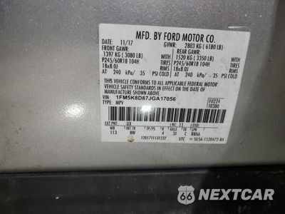Zdjęcie 13 z 13 samochodu: 2018 FORD EXPLORER XLT VIN:1FM5K8D87JGA17056 - miniatura