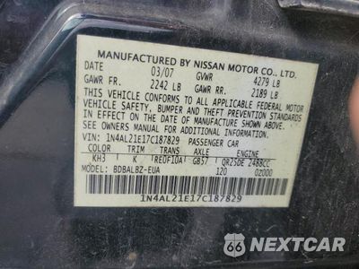 Zdjęcie 12 z 12 samochodu: 2007 NISSAN ALTIMA 2.5 VIN:1N4AL21E17C187829 - miniatura