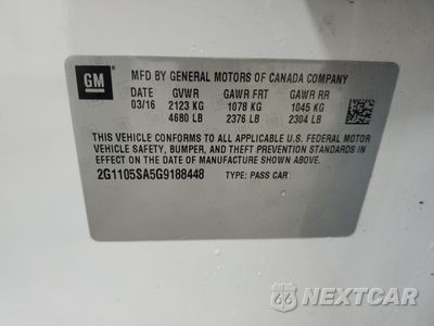 Zdjęcie 14 z 14 samochodu: 2016 CHEVROLET IMPALA LT VIN:2G1105SA5G9188448 - miniatura