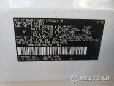 Zdjęcie 13 z 13 samochodu: 2012 TOYOTA RAV4 SPORT VIN:JTMWF4DVXC5043788 - miniatura