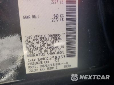 Zdjęcie 12 z 12 samochodu: 2018 NISSAN ALTIMA 2.5 VIN:1N4AL3AP0JC258033 - miniatura
