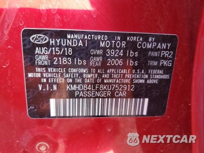 Zdjęcie 12 z 15 samochodu: 2019 HYUNDAI ELANTRA SEL VIN:KMHD84LF8KU752912 - miniatura