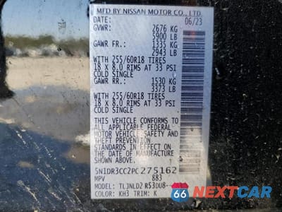 Zdjęcie 13 z 13 samochodu: 2023 NISSAN PATHFINDER SL VIN:5N1DR3CC2PC275162 - miniatura