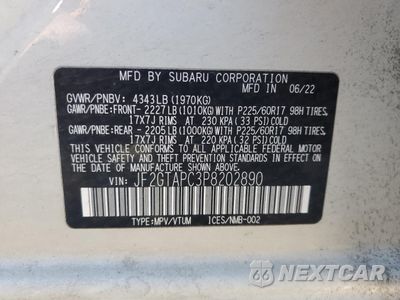 Zdjęcie 14 z 15 samochodu: 2023 SUBARU CROSSTREK PREMIUM VIN:JF2GTAPC3P8202890 - miniatura