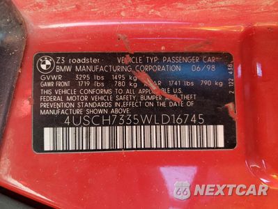 Zdjęcie 12 z 12 samochodu: 1998 BMW Z3 1.9 VIN:4USCH7335WLD16745 - miniatura
