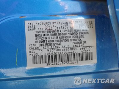 Zdjęcie 14 z 14 samochodu: 2022 NISSAN SENTRA SV VIN:3N1AB8CV8NY210642 - miniatura