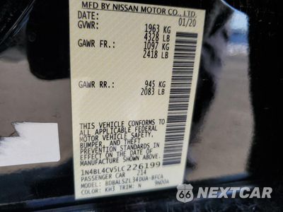 Zdjęcie 14 z 15 samochodu: 2020 NISSAN ALTIMA SR VIN:1N4BL4CV5LC226199 - miniatura