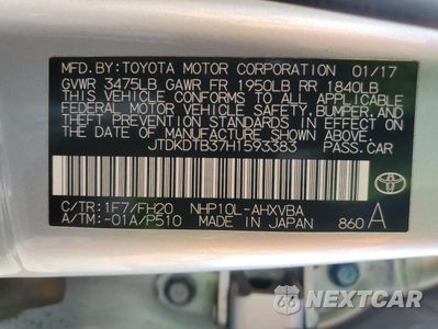 Zdjęcie 14 z 15 samochodu: 2017 TOYOTA PRIUS C VIN:JTDKDTB37H1593383 - miniatura
