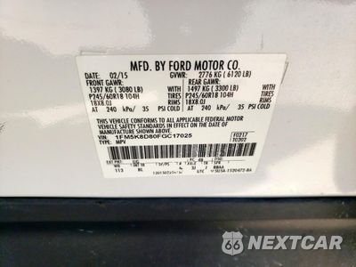 Zdjęcie 13 z 13 samochodu: 2015 FORD EXPLORER XLT VIN:1FM5K8D80FGC17025 - miniatura