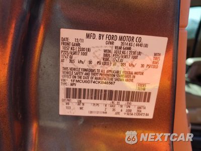 Zdjęcie 13 z 13 samochodu: 2012 FORD ESCAPE XLT VIN:1FMCU0D74CKB48567 - miniatura