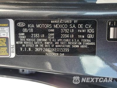 Zdjęcie 13 z 13 samochodu: 2019 KIA FORTE FE VIN:3KPF24ADXKE015399 - miniatura