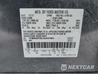 Zdjęcie 15 z 16 samochodu: 2018 FORD EXPLORER LIMITED VIN:1FM5K8F8XJGA57483 - miniatura