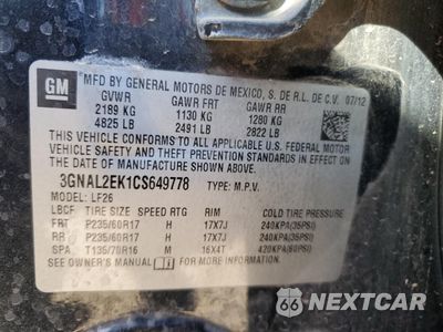 Zdjęcie 12 z 12 samochodu: 2012 CHEVROLET CAPTIVA SPORT VIN:3GNAL2EK1CS649778 - miniatura