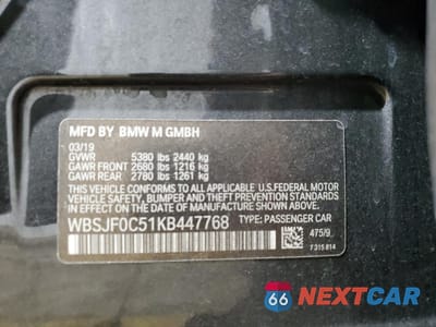 Zdjęcie 13 z 13 samochodu: 2019 BMW M5 VIN:WBSJF0C51KB447768 - miniatura