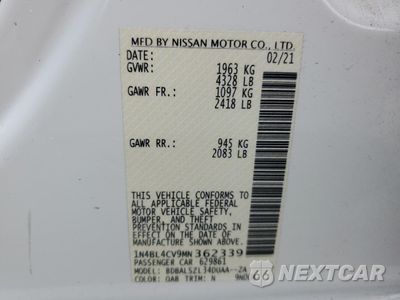 Zdjęcie 12 z 12 samochodu: 2021 NISSAN ALTIMA SR VIN:1N4BL4CV9MN362339 - miniatura