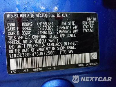 Zdjęcie 13 z 14 samochodu: 2018 HONDA HR-V EXL VIN:3CZRU6H78JM725600 - miniatura