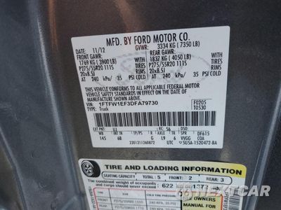 Zdjęcie 14 z 14 samochodu: 2013 FORD F150 SUPERCREW VIN:1FTFW1EF3DFA79730 - miniatura