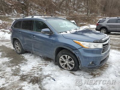 Czwarte zdjęcie samochodu z boku: 2014 TOYOTA HIGHLANDER XLE VIN:5TDJKRFH2ES009643 - miniatura