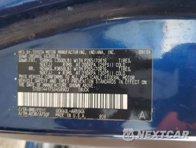 Zdjęcie 12 z 12 samochodu: 2005 TOYOTA TUNDRA ACCESS CAB SR5 VIN:5TBBT44175S458903 - miniatura