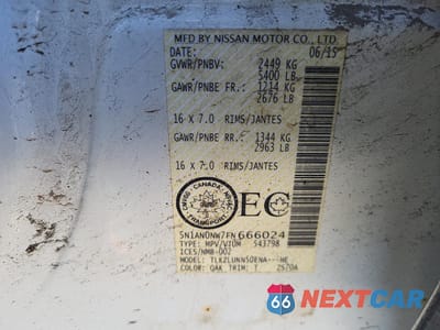 Zdjęcie 13 z 13 samochodu: 2015 NISSAN XTERRA X VIN:5N1AN0NW7FN666024 - miniatura