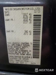 Zdjęcie 12 z 12 samochodu: 2016 NISSAN ALTIMA 2.5 VIN:1N4AL3AP2GN314941 - miniatura