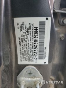 Zdjęcie 15 z 15 samochodu: 2005 HONDA CIVIC EX VIN:2HGES26755H593844 - miniatura