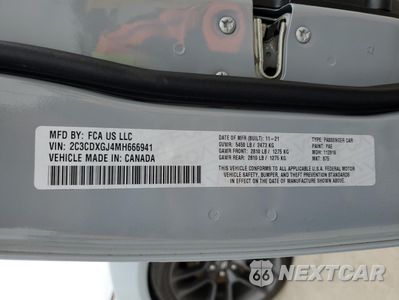 Zdjęcie 12 z 12 samochodu: 2021 DODGE CHARGER SCAT PACK VIN:2C3CDXGJ4MH666941 - miniatura
