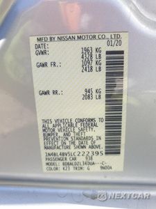 Zdjęcie 12 z 12 samochodu: 2020 NISSAN ALTIMA S VIN:1N4BL4BV5LC222395 - miniatura