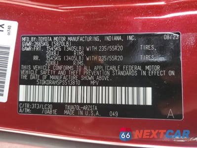 Zdjęcie 13 z 13 samochodu: 2023 TOYOTA HIGHLANDER L VIN:5TDKDRAH5PS513810 - miniatura
